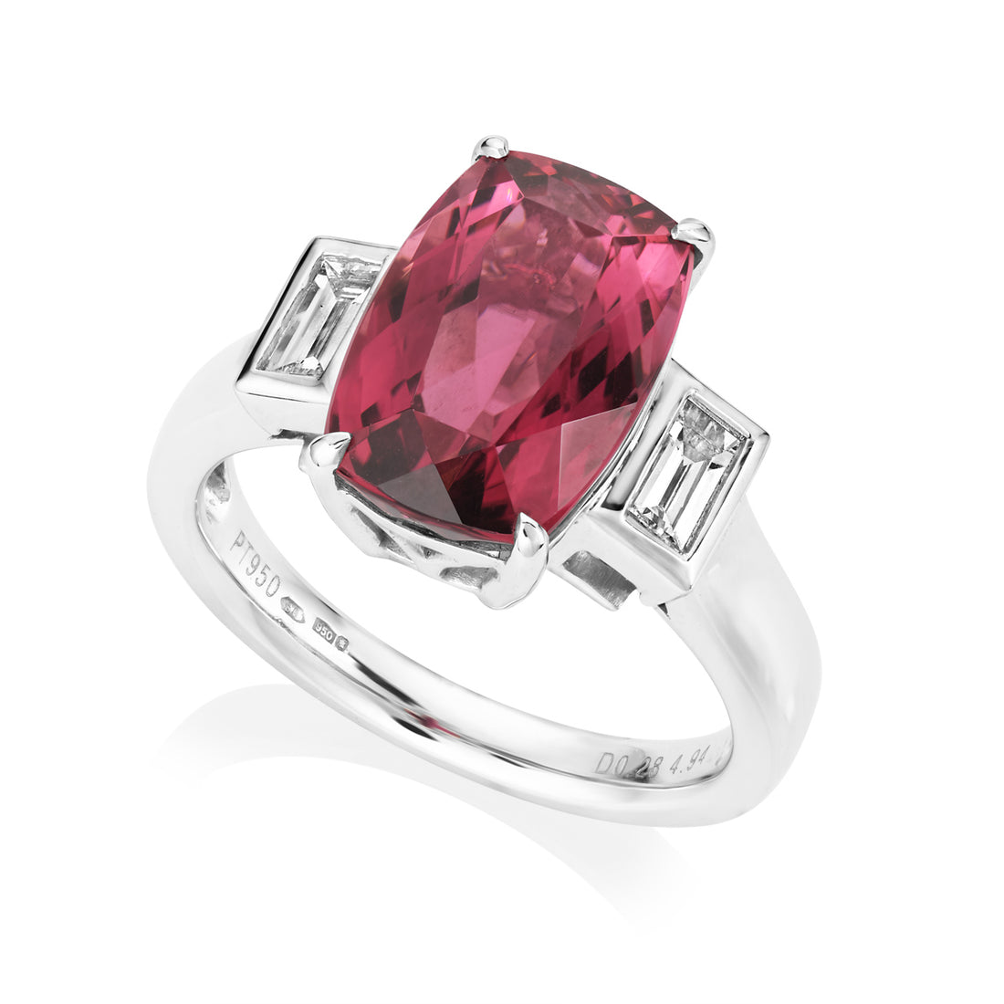 Rubellite and Diamond Ring