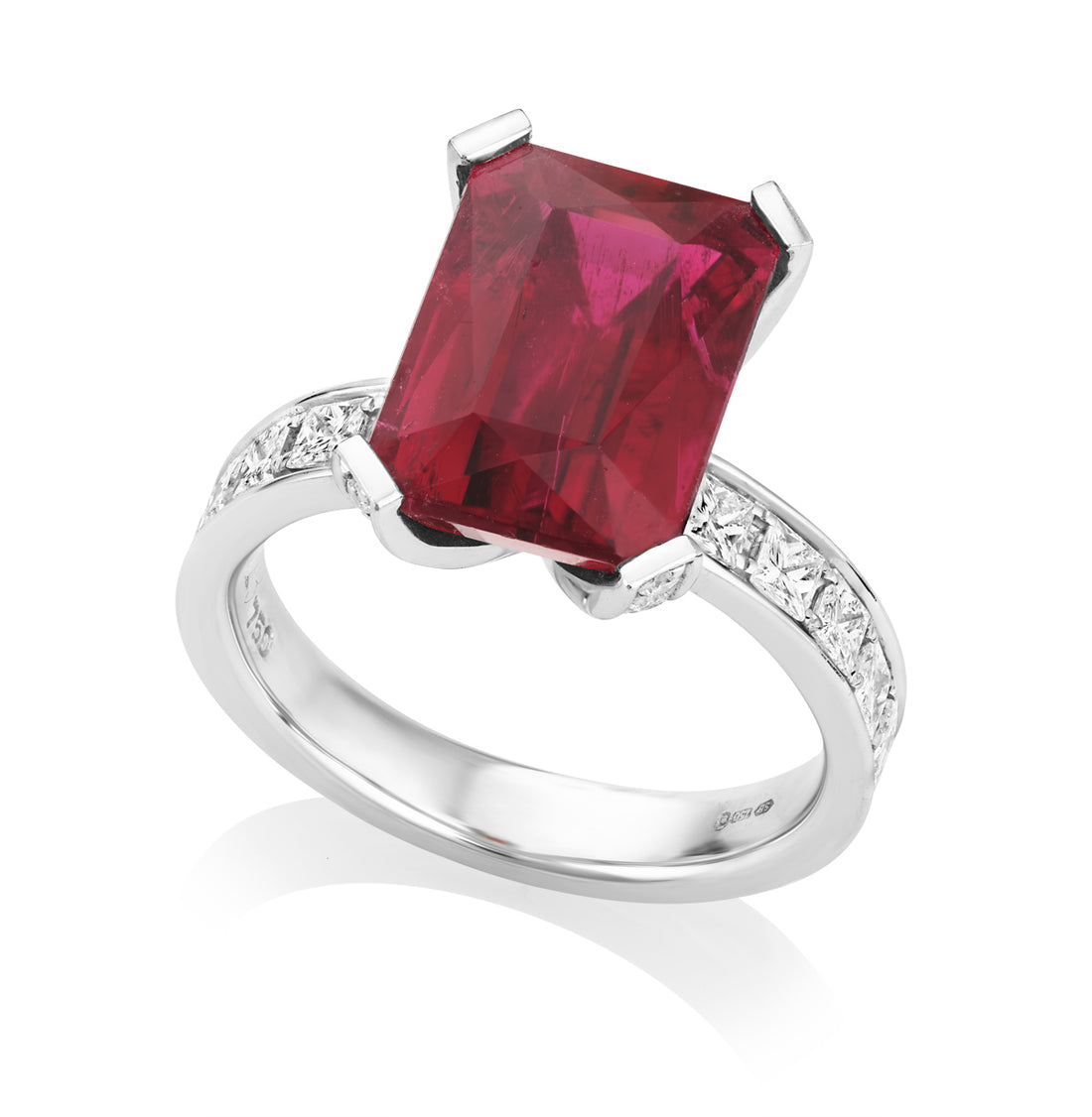 Rubellite and Diamond Ring