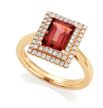 Pink Tourmaline and Diamond Ring