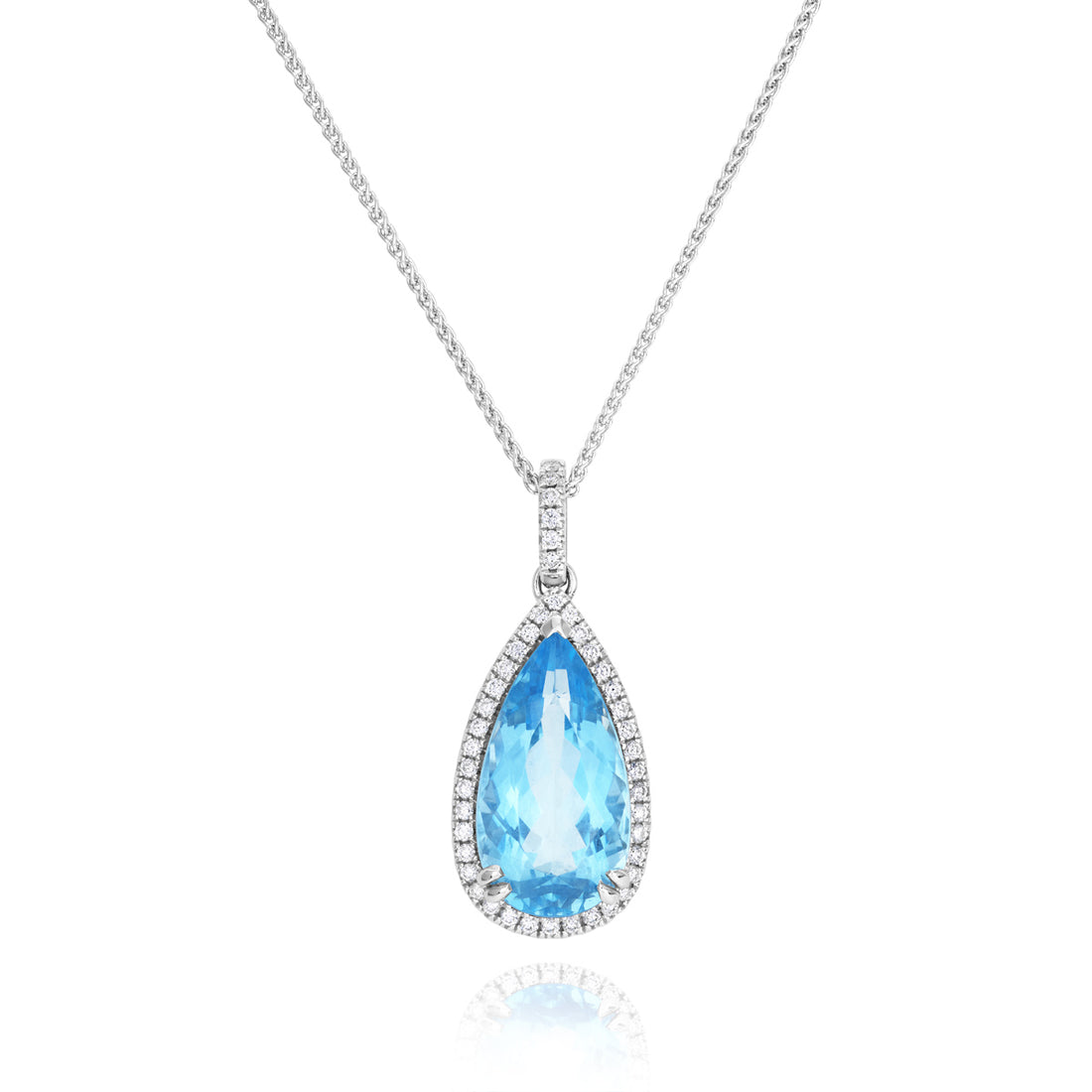 Aquamarine and Diamond Pendant