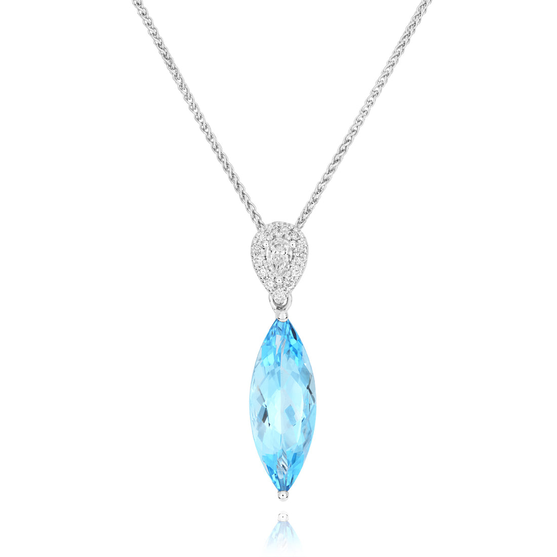 Aquamarine and Diamond Pendant