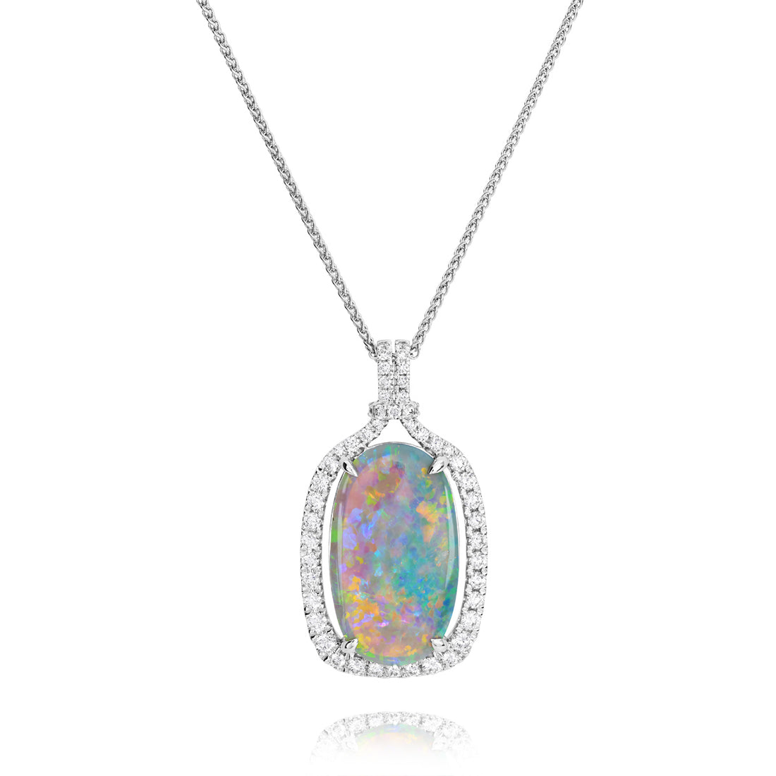 Opal and Diamond Pendant