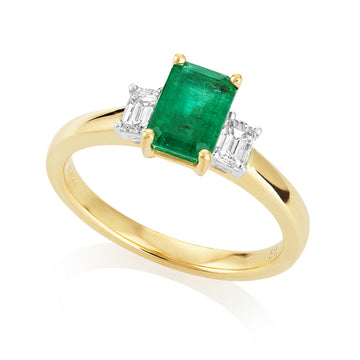 Emerald and Diamond Ring