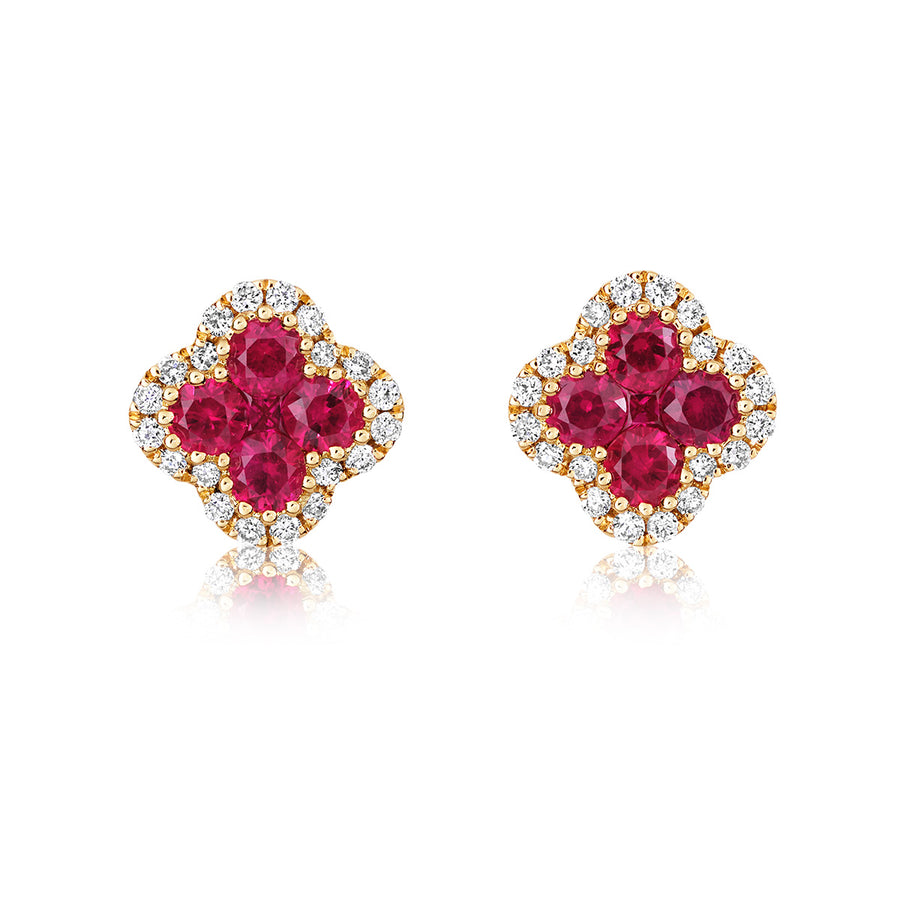 Ruby and Diamond Earrings