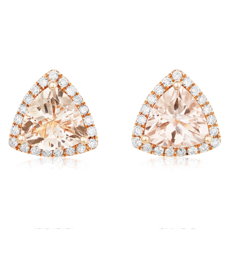 Morganite and Diamond Earrings