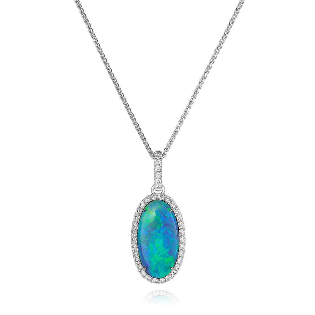 Black Opal and Diamond Pendant