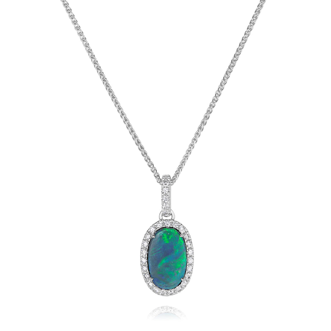 Black Opal and Diamond Pendant