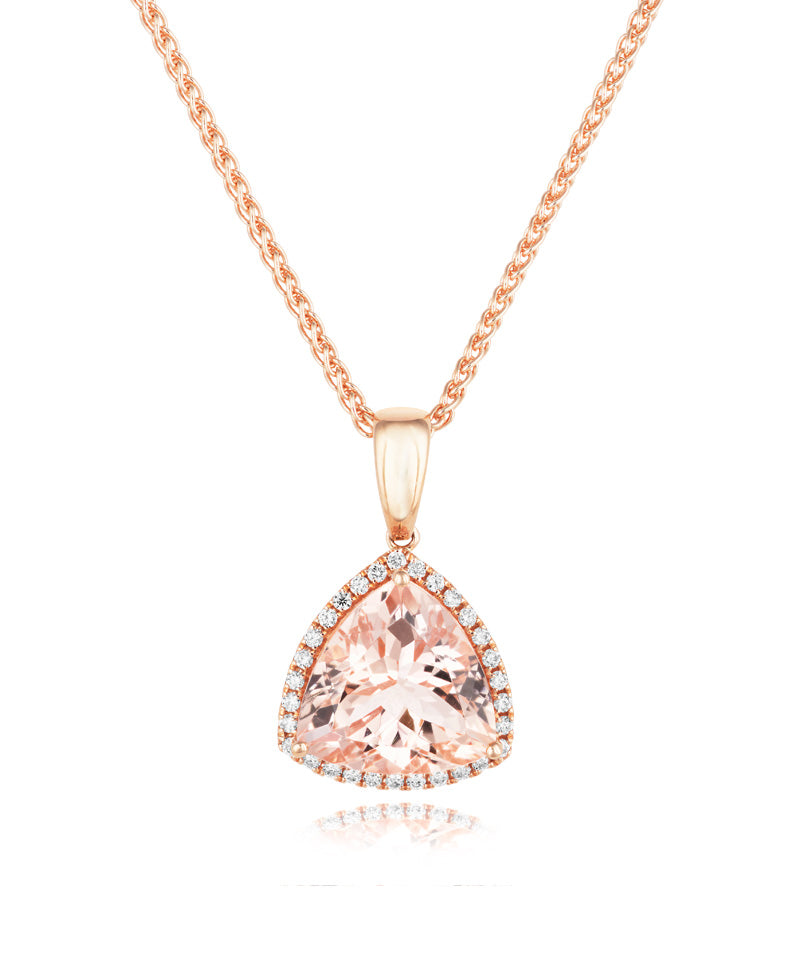 Morganite and Diamond Pendant