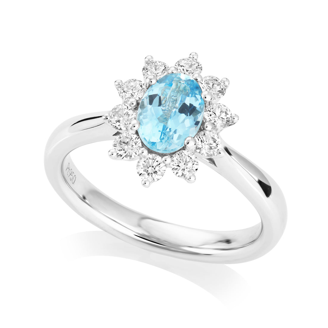 Aquamarine and Diamond Ring