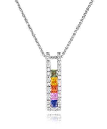 Fancy Sapphire and Diamond Pendant