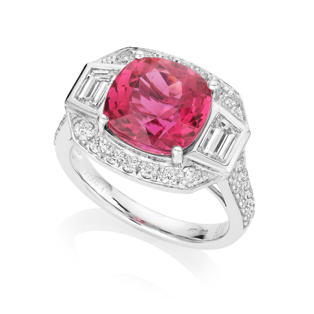 Rubellite and Diamond Ring