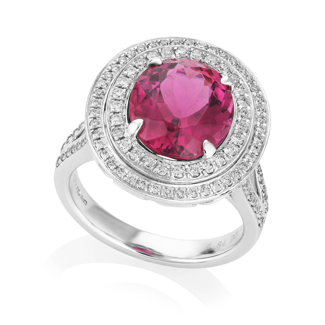 Rubellite and Diamond Ring