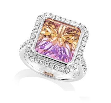 Ametrine and Diamond Ring