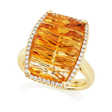 Citrine and Diamond Ring