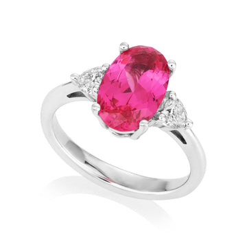 Pink Spinel and Diamond Ring