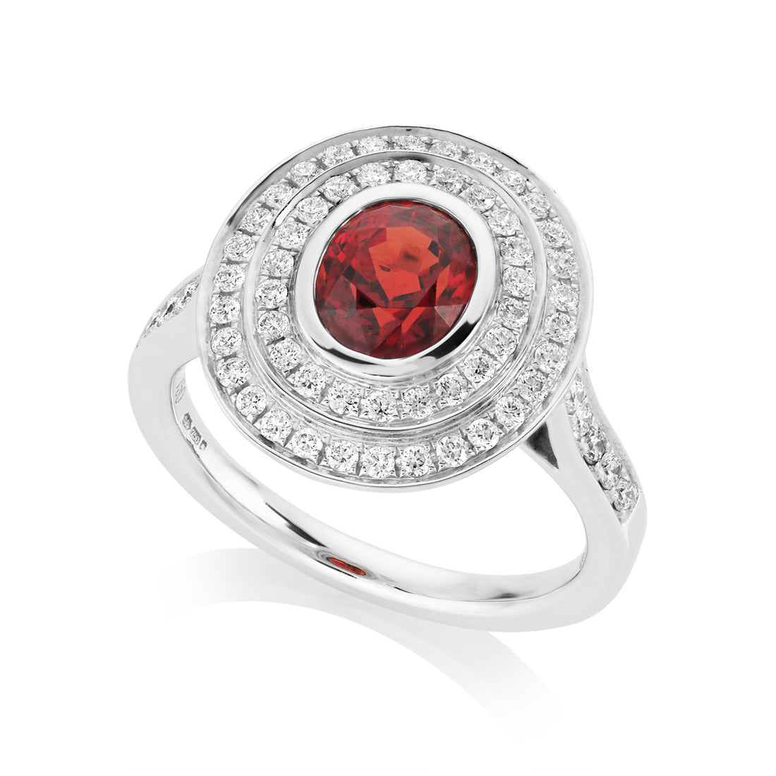 Red Spinel and Diamond Ring