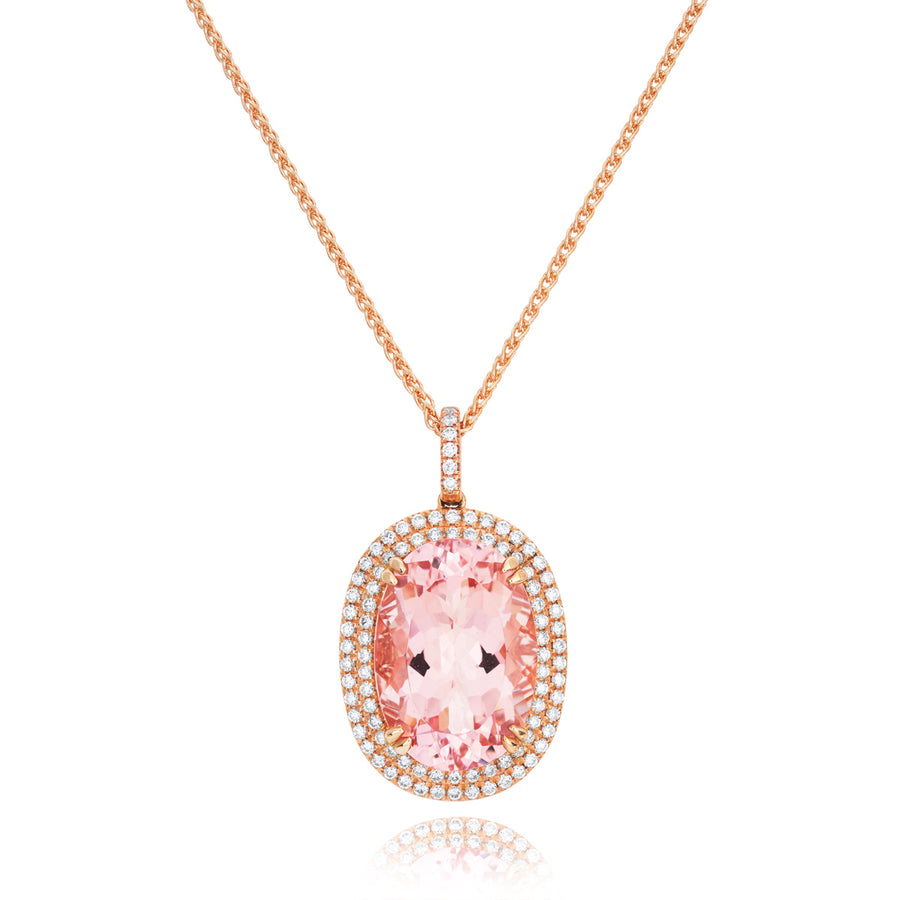 Morganite and Diamond Pendant