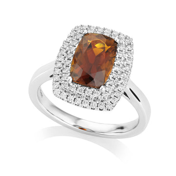 Brown Tourmaline and Diamond Ring