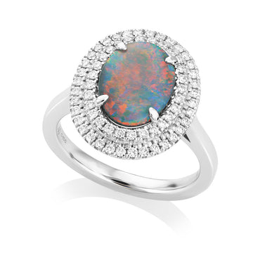 Opal and Diamond Ring