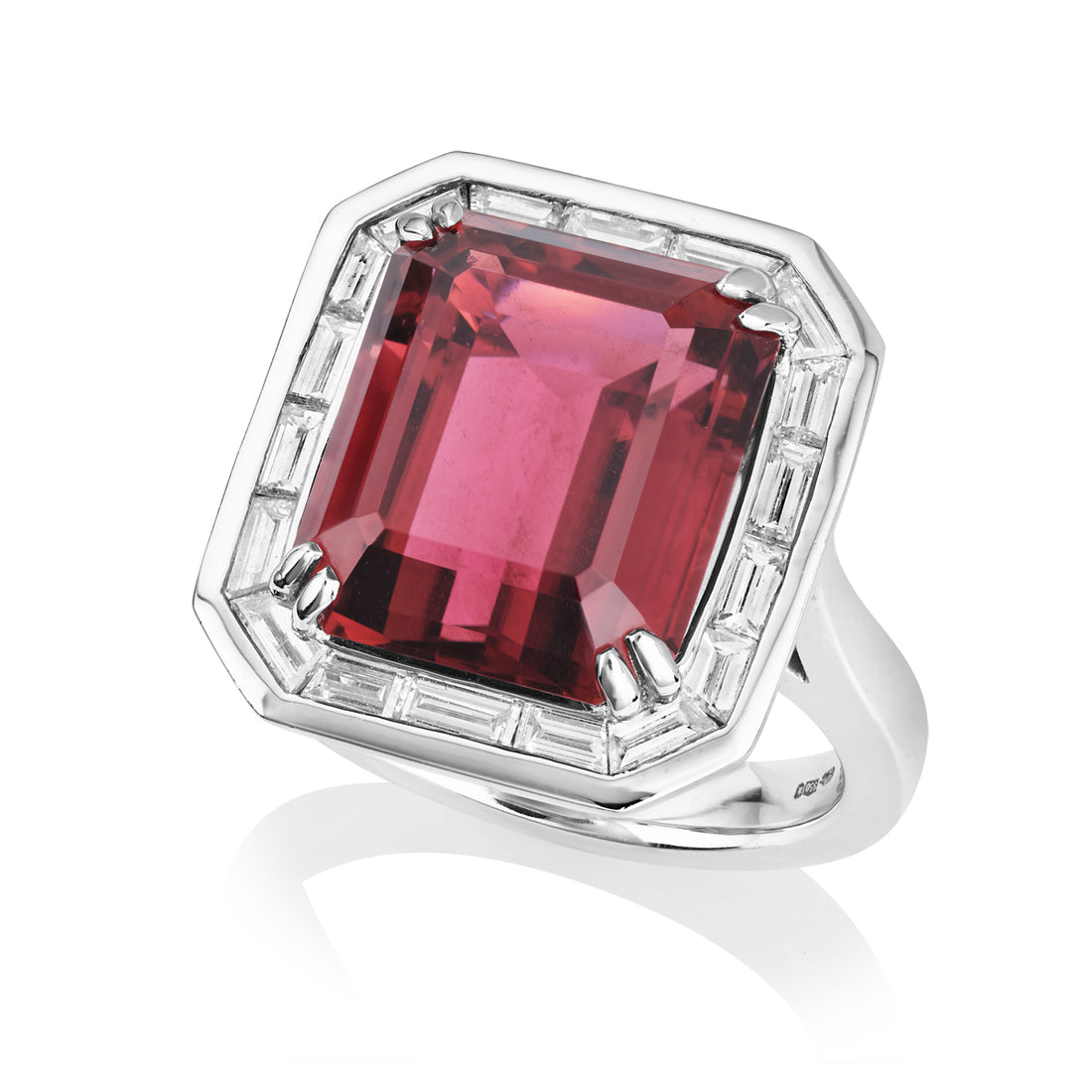 Rubellite and Diamond Ring