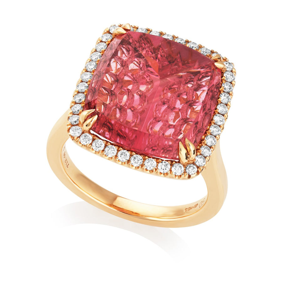 Pink Tourmaline and Diamond Ring