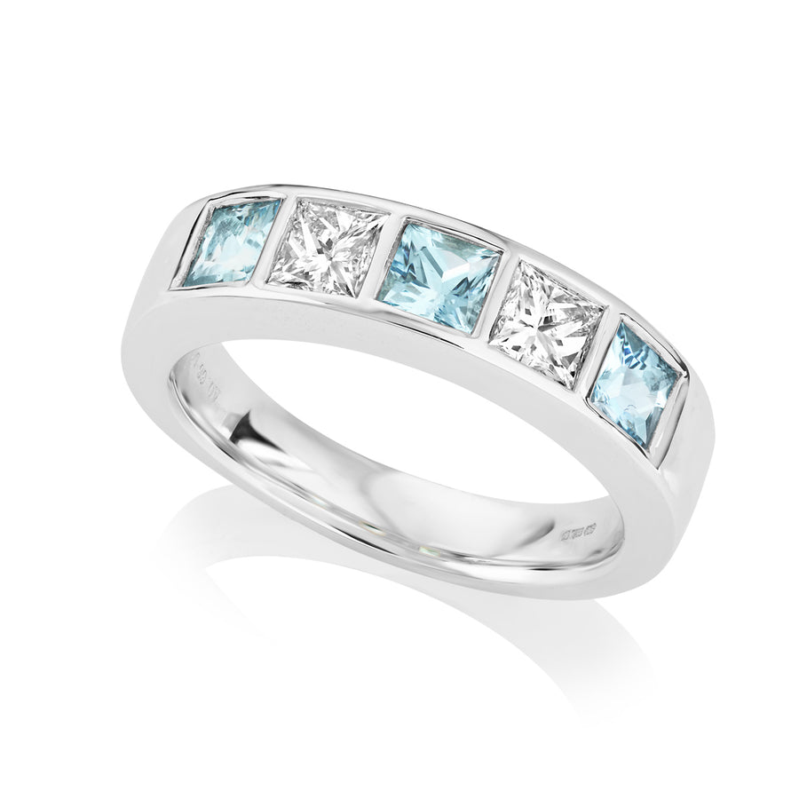 Aquamarine and Diamond Ring