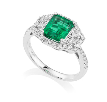 Emerald and Diamond Ring