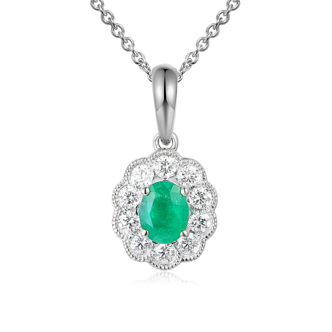 Emerald and Diamond Pendant