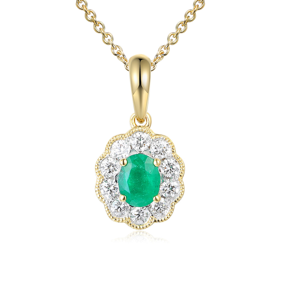 Emerald and Diamond Pendant