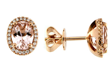 Morganite and Diamond Earrings