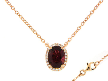 Pink Tourmaline and Diamond Necklace