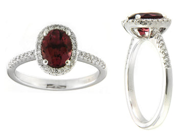 Pink Tourmaline and Diamond Ring