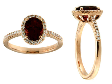 Pink Tourmaline and Diamond Ring