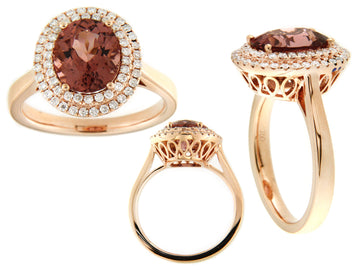 Pink Tourmaline and Diamond Ring