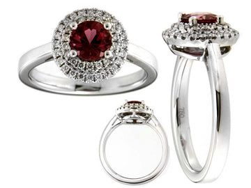 Pink Tourmaline and Diamond Ring