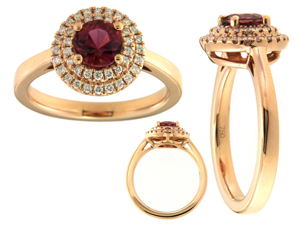 Pink Tourmaline and Diamond Ring