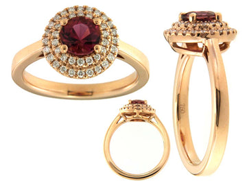 Pink Tourmaline and Diamond Ring