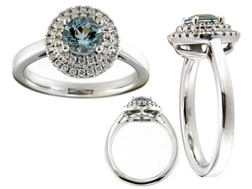 Aquamarine and Diamond Ring