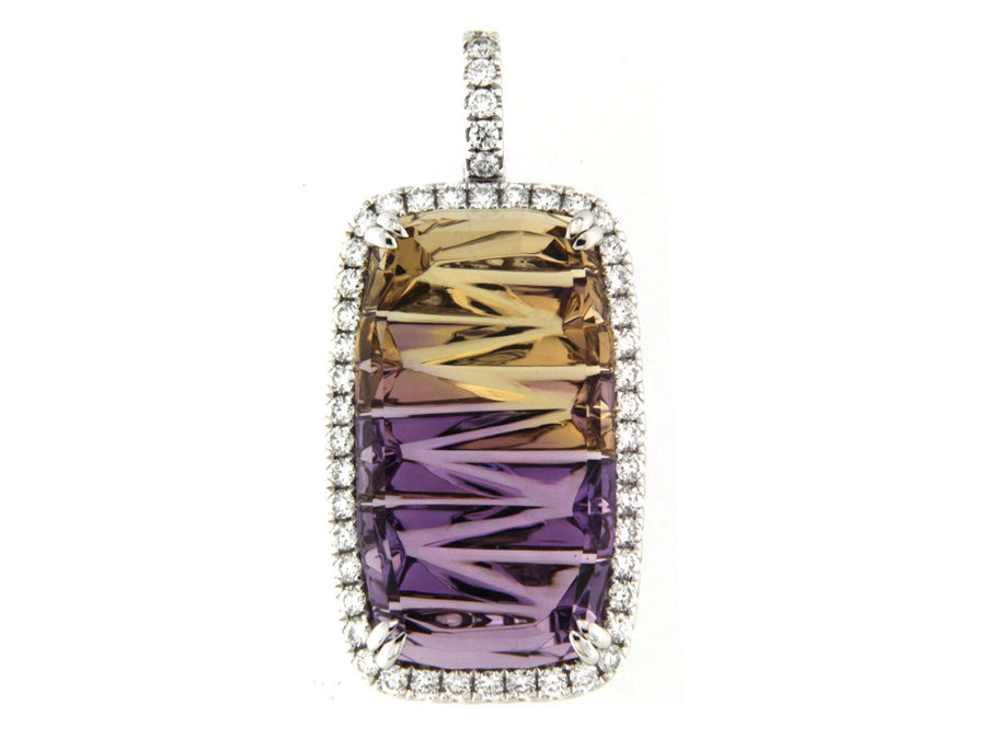 Ametrine and Diamond Pendant