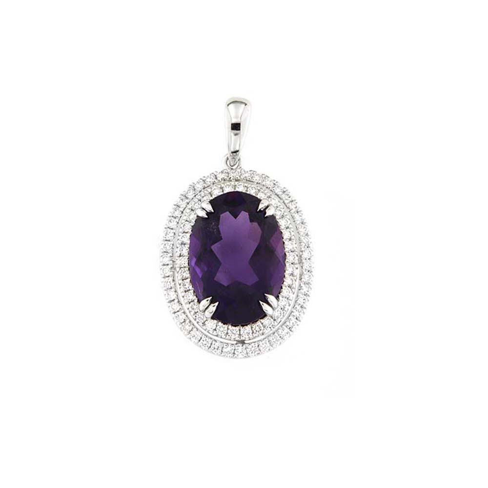 Amethyst and Diamond Pendant