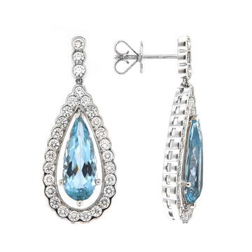 Aqua and Diamond Earrings