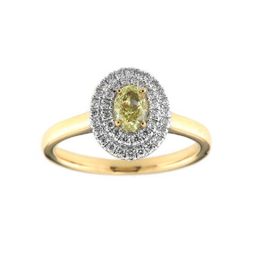 Yellow Diamond and Diamond Ring