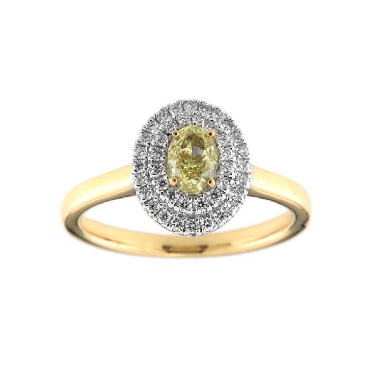 Yellow Diamond and Diamond Ring