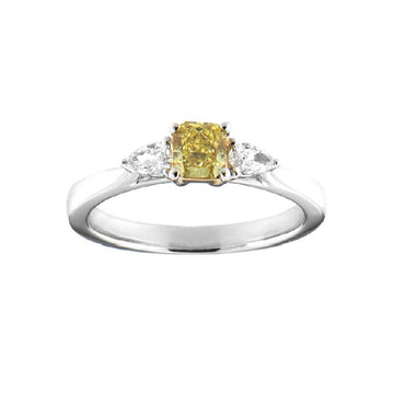 Yellow Diamond and Diamond Ring