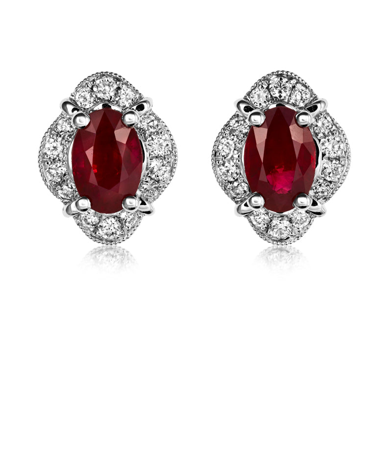 Ruby and Diamond Earrings