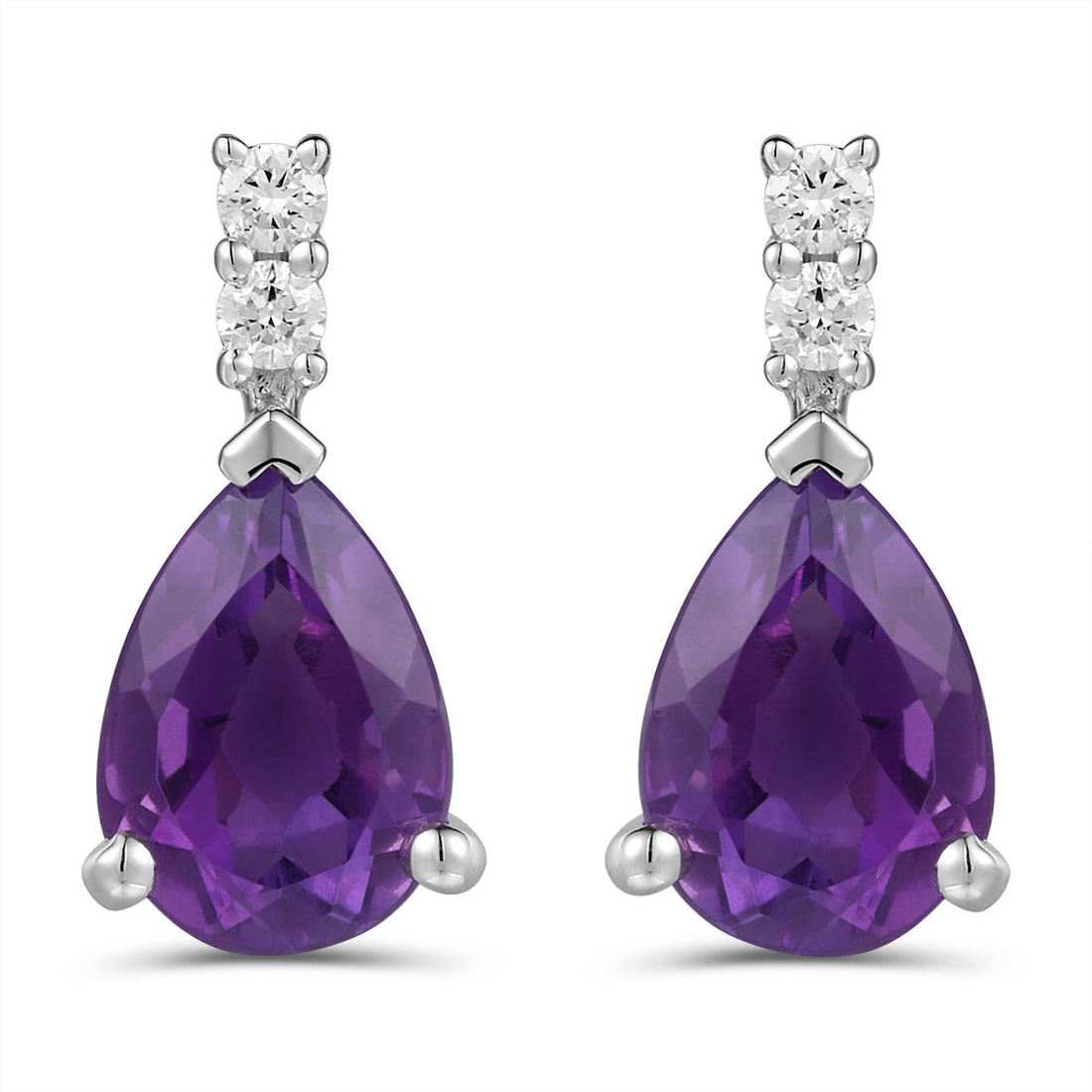 Amethyst and Diamond Earrings