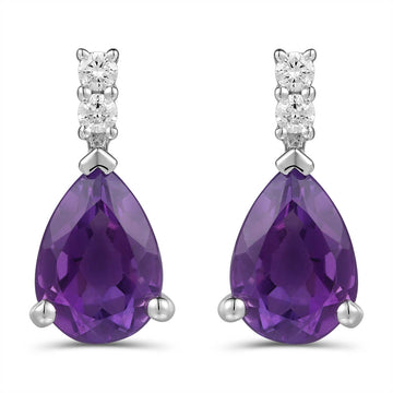 Amethyst and Diamond Earrings