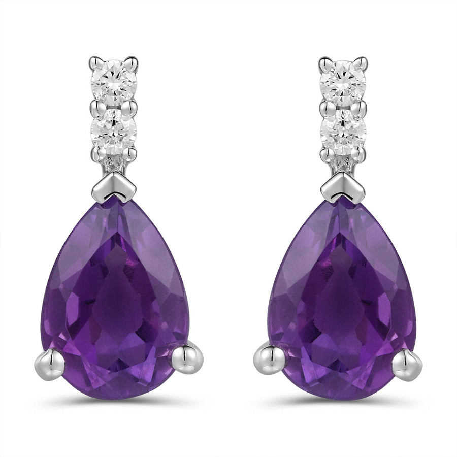 Amethyst and Diamond Earrings