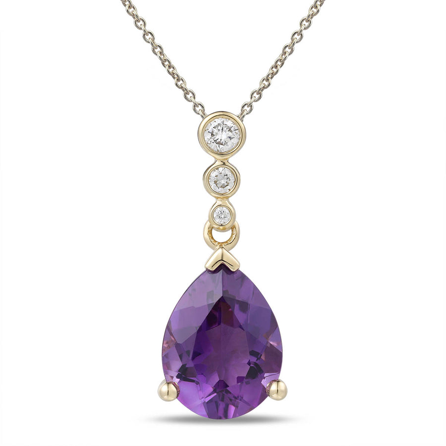 Amethyst and Diamond Pendant