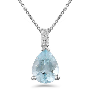 Aquamarine and Diamond Pendant
